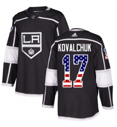 Men's Adidas Los Angeles Kings #17 Ilya Kovalchuk Black Home Authentic USA Flag Stitched NHL Jersey