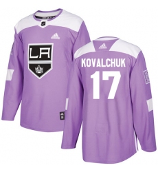 Men's Adidas Los Angeles Kings #17 Ilya Kovalchuk Purple Authentic Fights Cancer Stitched NHL Jersey