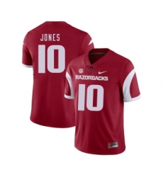 Arkansas Razorbacks 10 Jordan Jones Red College Football Jersey