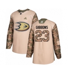 Men's Adidas Anaheim Ducks #23 Brian Gibbons Authentic Camo Veterans Day Practice NHL Jersey