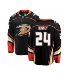Men's Anaheim Ducks #24 Carter Rowney Authentic Black Home Fanatics Branded Breakaway NHL Jersey