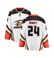 Men's Anaheim Ducks #24 Carter Rowney Authentic White Away Fanatics Branded Breakaway NHL Jersey
