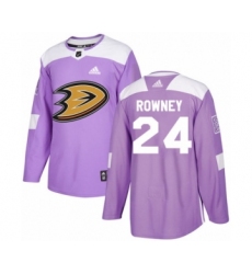 Youth Adidas Anaheim Ducks #24 Carter Rowney Authentic Purple Fights Cancer Practice NHL Jersey