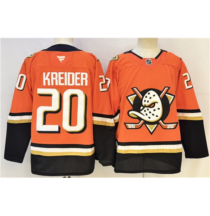 Men's Anaheim Ducks #20 Chris Kreider Orange 2026 Home Stitched Hockey Jersey