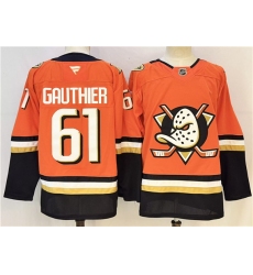Men's Anaheim Ducks #61 Cutter Gauthier Orange 2026 Home Stitched Hockey Jersey