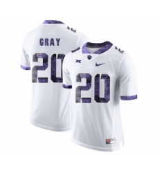 TCU Horned Frogs 20 Deante Gray White Print College Football Limited Jersey