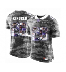 TCU Horned Frogs 26 Derrick Kindred Gray With Portrait Print College Football Limited Jersey