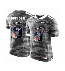 TCU Horned Frogs 9 Josh Doctson Gray With Portrait Print College Football Limited Jersey