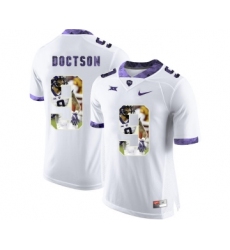 TCU Horned Frogs 9 Josh Doctson White With Portrait Print College Football Limited Jersey