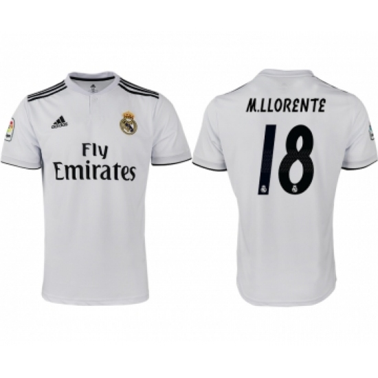 201819 Real Madrid 18 M.LLORENTE Home Thailand Soccer