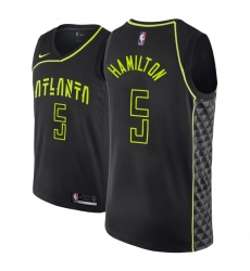 Men NBA 2018-19 Atlanta Hawks #5 Daniel Hamilton City Edition Black Jersey