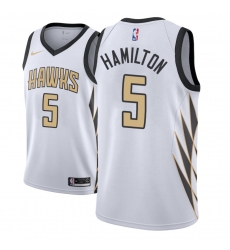 Men NBA 2018-19 Atlanta Hawks #5 Daniel Hamilton City Edition White Jersey