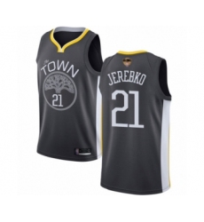 Youth Golden State Warriors #21 Jonas Jerebko Swingman Black Basketball 2019 Basketball Finals Bound Jersey - Statement Edition