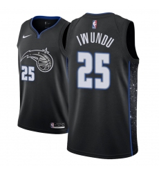 Men NBA 2018-19 Orlando Magic #25 Wesley Iwundu City Edition Black Jersey