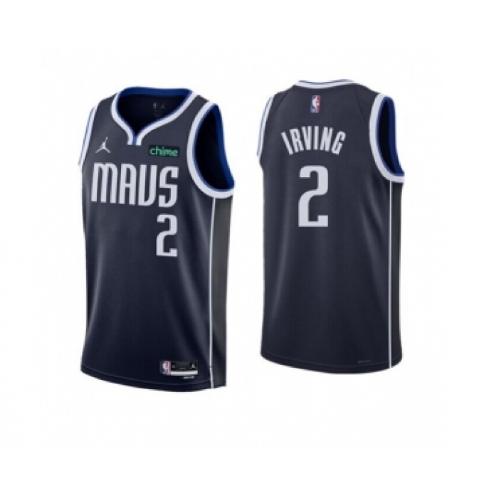 Men's Dallas Mavericks #2 Kyrie Irving Navy Statement Edition Stitched Basketball Jersey