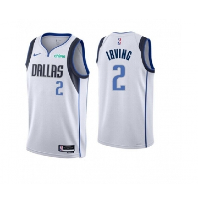 Men's Dallas Mavericks #2 Kyrie Irving White Association Edition Stitched Basketball Jersey