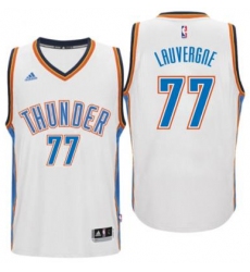 Men's Oklahoma City Thunder #77 Joffrey Lauvergne adidas White New Swingman Home Jersey
