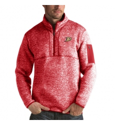 Men's Anaheim Ducks Antigua Fortune Quarter-Zip Pullover Jacket Red