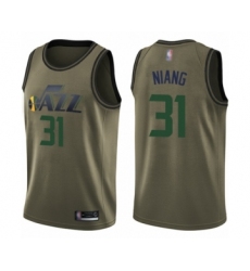 Men's Utah Jazz #31 Georges Niang Swingman Green Salute to Service Basketball Jersey