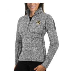 Boston Bruins Antigua Women's Fortune Zip Pullover Sweater Black