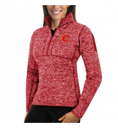 Calgary Flames Antigua Women's Fortune Zip Pullover Sweater Red