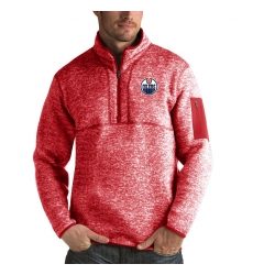 Men's Edmonton Oilers Antigua Fortune Quarter-Zip Pullover Jacket Red