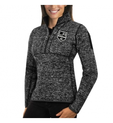 Los Angeles Kings Antigua Women's Fortune Zip Pullover Sweater Charcoal