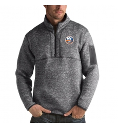 Men's New York Islanders Antigua Fortune Quarter-Zip Pullover Jacket Black