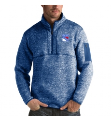 Men's New York Rangers Antigua Fortune Quarter-Zip Pullover Jacket Blue