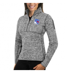 New York Rangers Antigua Women's Fortune Zip Pullover Sweater Black