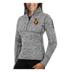 Ottawa Senators Antigua Women's Fortune Zip Pullover Sweater Black