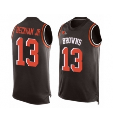 Men's Odell Beckham Jr. Limited Brown Nike Jersey NFL Cleveland Browns #13 Player Name & Number Tank Top