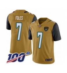 Youth Nike Jacksonville Jaguars #7 Nick Foles Limited Gold Rush Vapor Untouchable 100th Season NFL Jersey