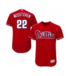 Men's Philadelphia Phillies #22 Andrew McCutchen Red Alternate Flex Base Authentic Collection Baseball Jersey
