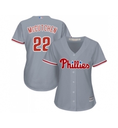 Women's Philadelphia Phillies #22 Andrew McCutchen Replica Grey Road Cool Base Baseball Jersey