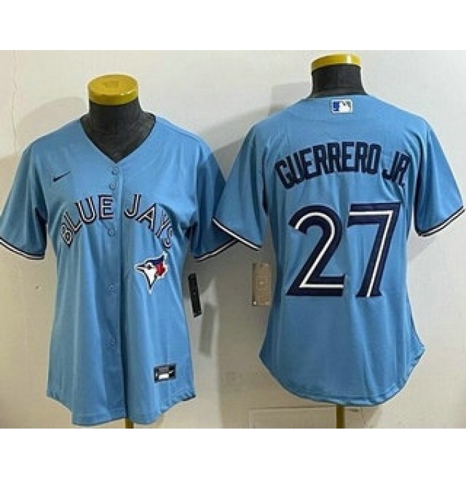 Women's Toronto Blue Jays #27 Vladimir Guerrero Jr Light Blue Cool Base Jersey