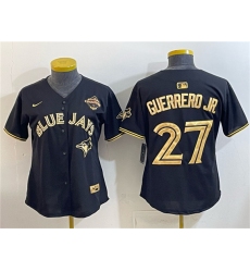 Youth Toronto Blue Jays #27 Vladimir Guerrero Jr. Black Gold 2025 American League Champions Limited Stitched Jersey