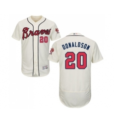 Men's Atlanta Braves #20 Josh Donaldson Cream Alternate Flex Base Authentic Collection Baseball Jersey
