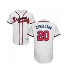 Men's Atlanta Braves #20 Josh Donaldson White Home Flex Base Authentic Collection Baseball Jersey