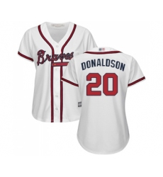 Women's Atlanta Braves #20 Josh Donaldson Replica White Home Cool Base Baseball Jersey
