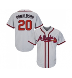 Youth Atlanta Braves #20 Josh Donaldson Replica Grey Road Cool Base Baseball Jersey