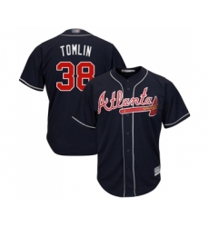 Youth Atlanta Braves #38 Josh Tomlin Replica Blue Alternate Road Cool Base Baseball Jersey