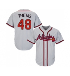 Youth Atlanta Braves #48 Jonny Venters Replica Grey Road Cool Base Baseball Jersey