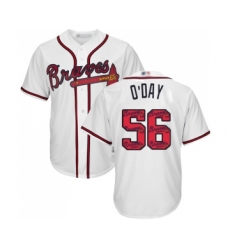 Men's Atlanta Braves #56 Darren O Day Authentic White Team Logo Fashion Cool Base Baseball Jersey