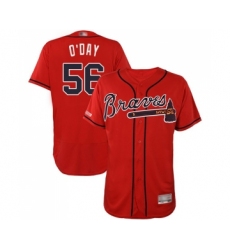 Men's Atlanta Braves #56 Darren O Day Red Alternate Flex Base Authentic Collection Baseball Jersey
