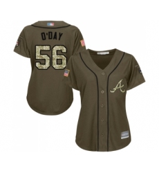 Women's Atlanta Braves #56 Darren O Day Authentic Green Salute to Service Baseball Jersey