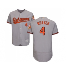 Men's Baltimore Orioles #4 Earl Weaver Grey Road Flex Base Authentic Collection Baseball Jersey