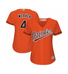 Women's Baltimore Orioles #4 Earl Weaver Replica Orange Alternate Cool Base Baseball Jersey