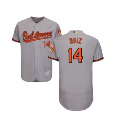 Men's Baltimore Orioles #14 Rio Ruiz Grey Road Flex Base Authentic Collection Baseball Jersey
