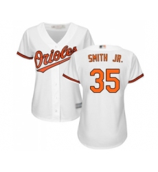 Women's Baltimore Orioles #35 Dwight Smith Jr. Replica White Home Cool Base Baseball Jersey